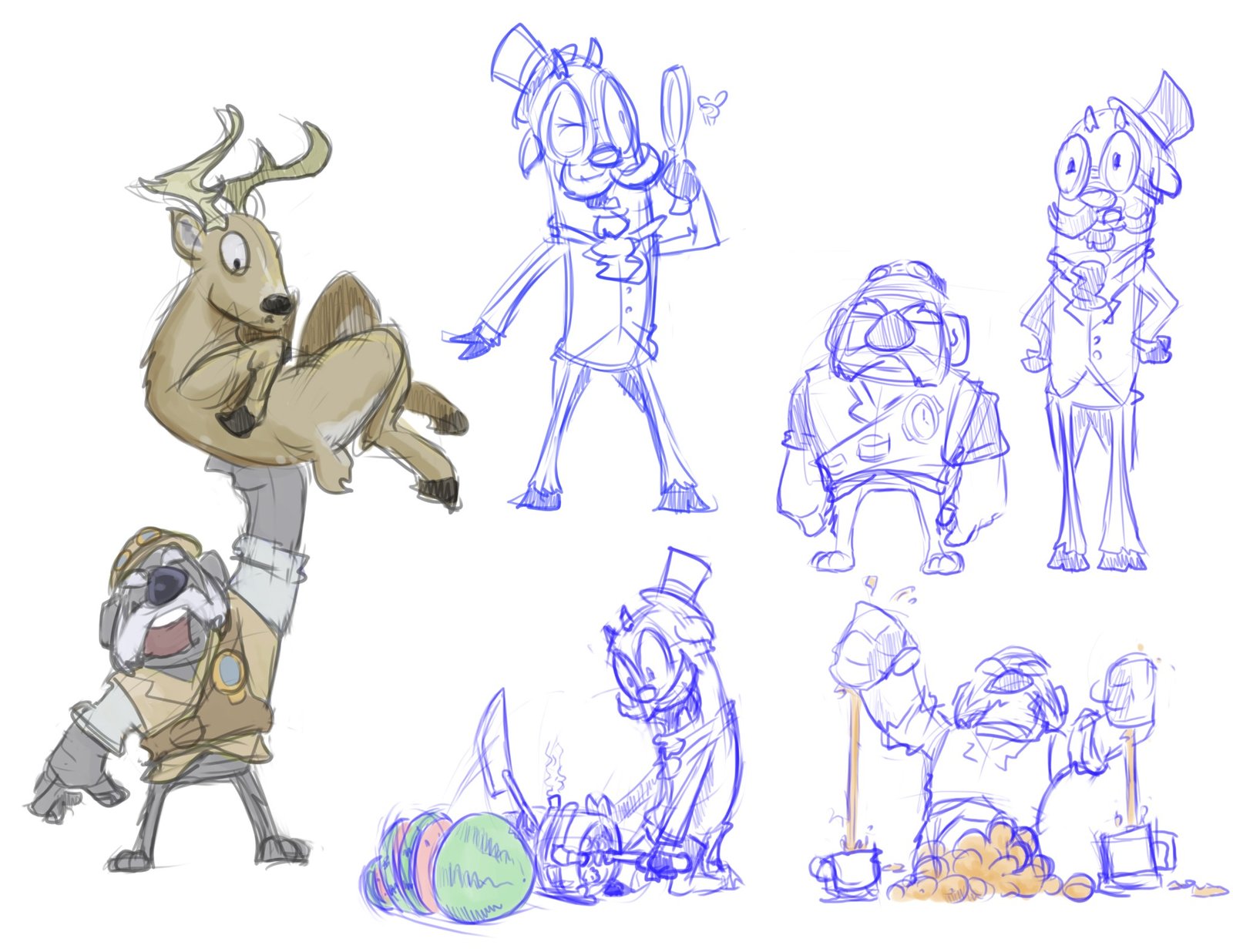 Character sketches for Abbot Meriwether Cuskley